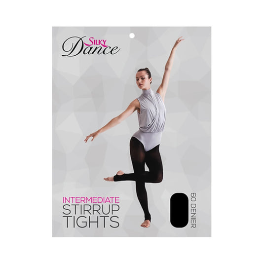 SILKY DANCE Adults Intermediate 60D Black Stirrup Tights